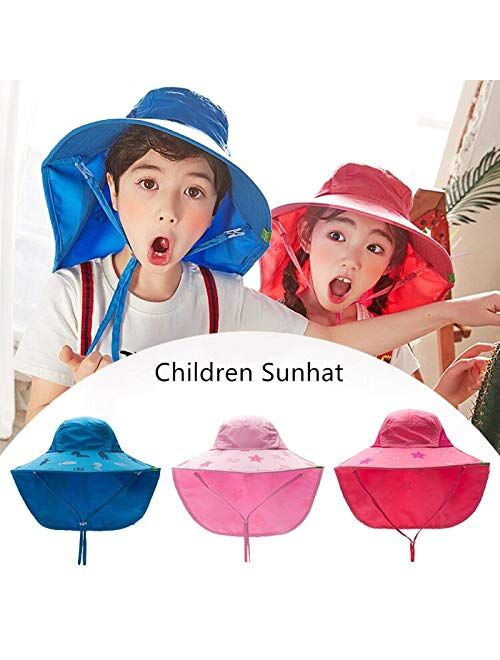 Baby Boys Girls Sun Protection Swim Hat Children Sunscreen Hat Outdoors Cap Unisex Leisure Summer Cap for Children (Color : Sky Blue, Size : 10 Years to 18 Years)