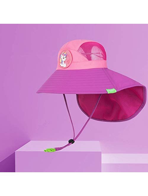 Baby Boys Girls Sun Protection Swim Hat Children Sunscreen Hat Outdoors Cap Unisex Leisure Summer Cap for Children (Color : Sky Blue, Size : 10 Years to 18 Years)