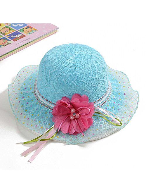 Hats ZHANGRONG- Children's straw Girl beach Girl sun Princess baby sun Travel to the bridal wag (Multiple colors available) (Color : 4)