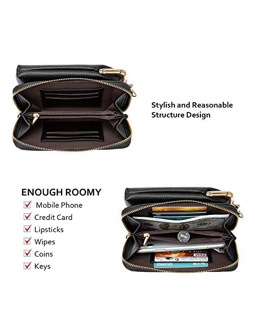 LOVEVOOK Crossbody Purses for Women Fashion Cell Phone Shoulder Bags Card Holder Wallet Purse