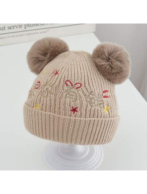 HGDD Autumn and Winter Wool Cap hat Baby Boys and Girls Lovely Super Meng Children Knit Cap Baby Winter Warm Korean (Color : -Pink)