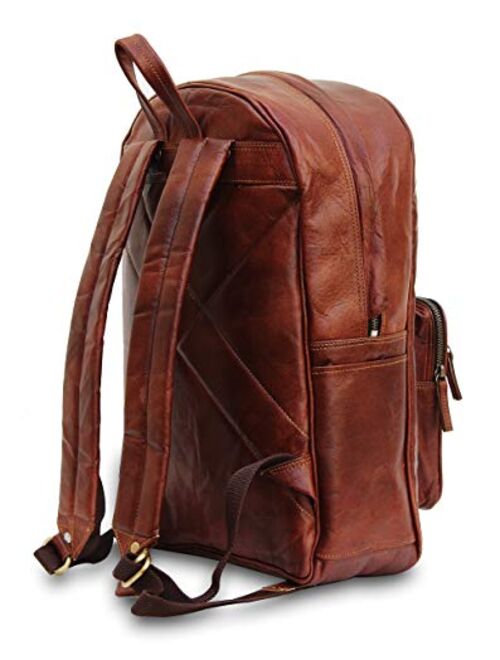 Leather Backpack For Men Women Laptop Bag Water Resistant Casual Daypack Knapsack College Bookbag Comfortable Lightweight Travel Backpack By Handmade World