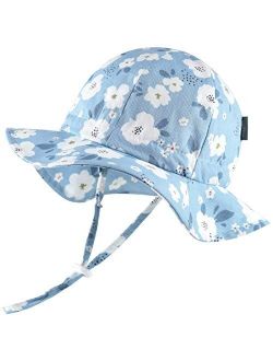 FrLoveAriel Adjustable Wide Brim Sunhat for Baby Girl Boy Kids Toddler Sun Hat