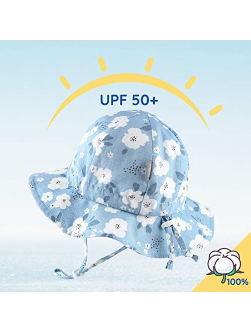 FrLoveAriel Adjustable Wide Brim Sunhat for Baby Girl Boy Kids Toddler Sun Hat