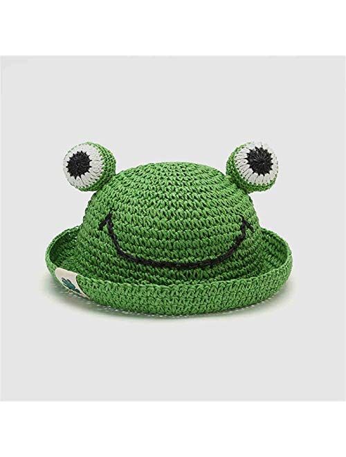 Meijin Summer Accessories Children hat Cartoon Frog hat Handmade Outdoor Beach Sunscreen hat boy Girl Gift (Color : 01)