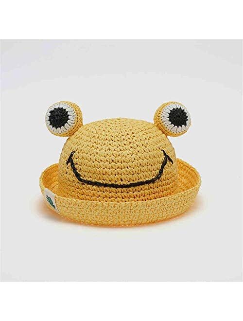 Meijin Summer Accessories Children hat Cartoon Frog hat Handmade Outdoor Beach Sunscreen hat boy Girl Gift (Color : 01)