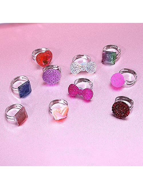 40Pcs Glisten Mixed Colors Rings Girls Boys Kid Children's Wholesale Jewelry BFP 