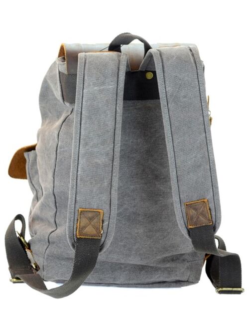 CTM®  Canvas and Leather Backpack with Laptop Sleeve (Men's)