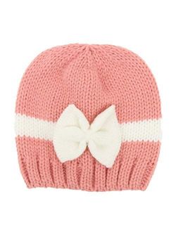 Hat Newborn Hat Infant Baby Hat Big Bow Soft Cute Knot Baby Bean Hat Pink Accessories (Color : White)