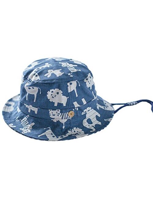 Jixin4you Unisex Baby Sun Bucket Hat Animal Printing Reversible Fisherman Caps