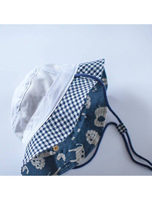 Jixin4you Unisex Baby Sun Bucket Hat Animal Printing Reversible Fisherman Caps