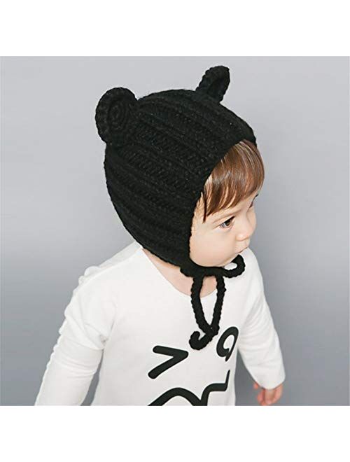 Fashion Baby Hat Cute Bear Toddler Beanie Warm Hat Winter Styling (Color : Red)
