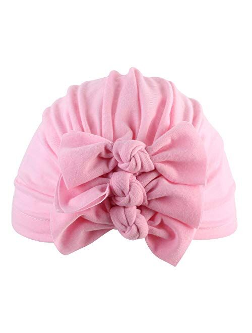 HGDD Children Hedging Cap hat New Winter Soft Knit Fabric fold Bow India Cap Baby hat (Color : B)