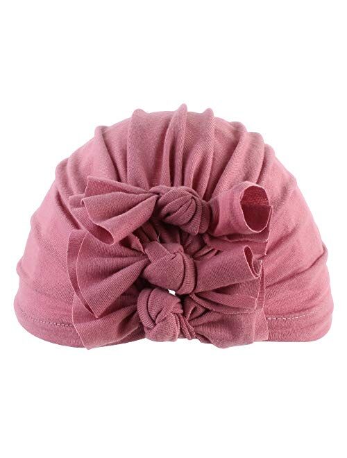HGDD Children Hedging Cap hat New Winter Soft Knit Fabric fold Bow India Cap Baby hat (Color : B)