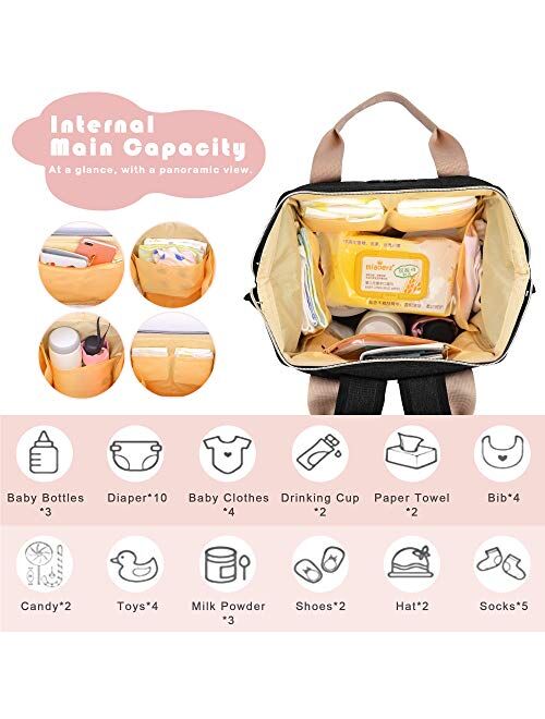 Backpack Diaper Bag for Baby,OSOCE Multi-function Mom Nappy Maternity Back Packs,Water Resistant