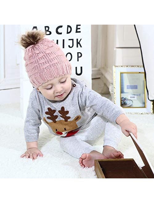 HGDD The New Mohair Pullover Cotton Baby hat Wool hat Butterfly Flower (Color : White)