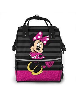 Suguroo Mick-ey Minn-ie Diaper Bag Backpack Large Capacity Stylish and Durable Mommy Bag for Mom