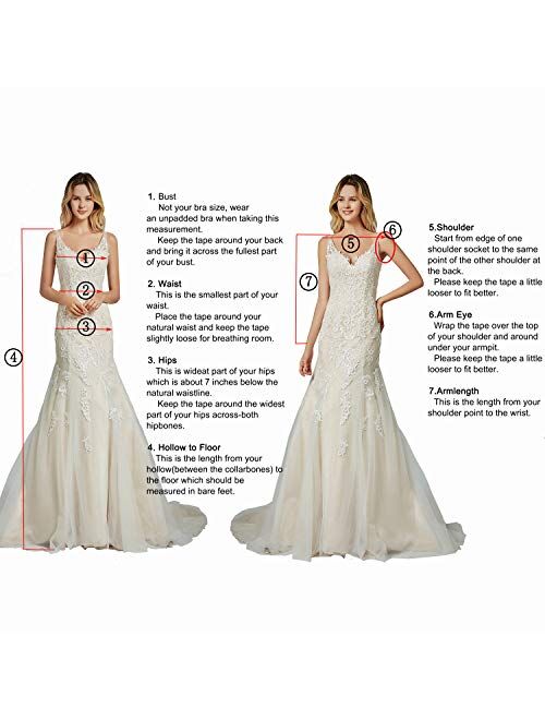 Special Bridal Women's Lace Wedding Dress Mermaid Bride Dress V-Neck Bridal Gown