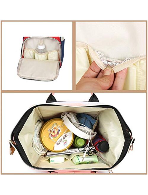 Diaper Bag Backpack, Multifunctional Waterproof Travel Bag, Large-Capacity Fashionable Maternity Bag, Baby Bag for Mom. (Green)