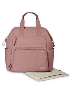 Diaper Bag Backpack: Mainframe Large Capacity Wide Open Structure with Changing Pad & Stroller Attachement, Dusty Rose, Blush