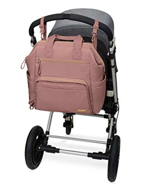 Skip Hop Skip Hop Diaper Bag Backpack: Mainframe Large Capacity Wide Open Structure with Changing Pad & Stroller Attachement, Dusty Rose, Blush