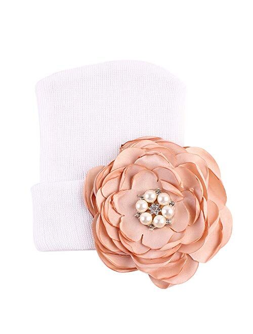 HGDD Europe and The New Baby Baby hat Flower six Pearl Diamond Pullover Cap Children Autumn and Winter Cute Cap tire (Color : E)