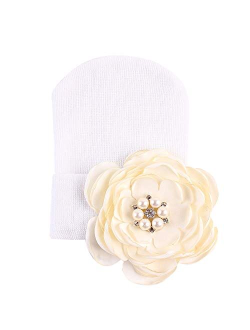 HGDD Europe and The New Baby Baby hat Flower six Pearl Diamond Pullover Cap Children Autumn and Winter Cute Cap tire (Color : E)