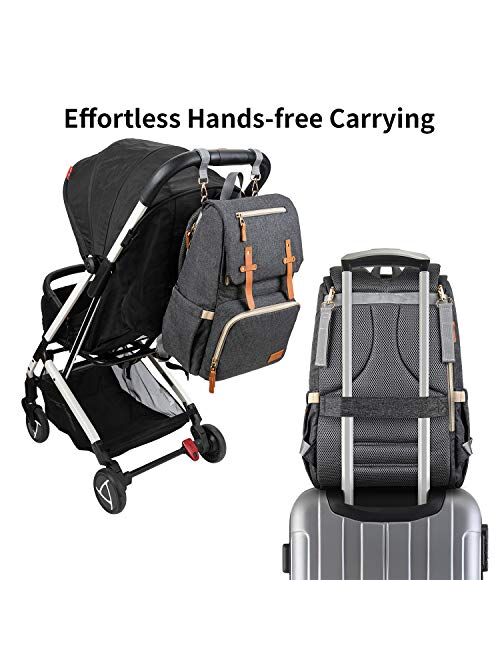 ESPIDOO Baby Diaper Bag Backpack, Large Waterproof Nappy Changing Bag for Travel