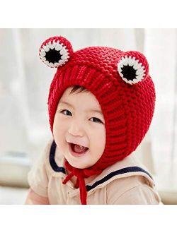 HGDD Baby Baby Wool Cap Autumn and Winter hat Infants and Children Warm Winter hat Knitted Winter hat Frog (Color : A)