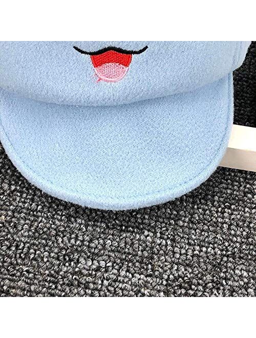 HGDD Children's Classic Cartoon Embroidered Cap Autumn and Winter Baby hat (Color : Pink)