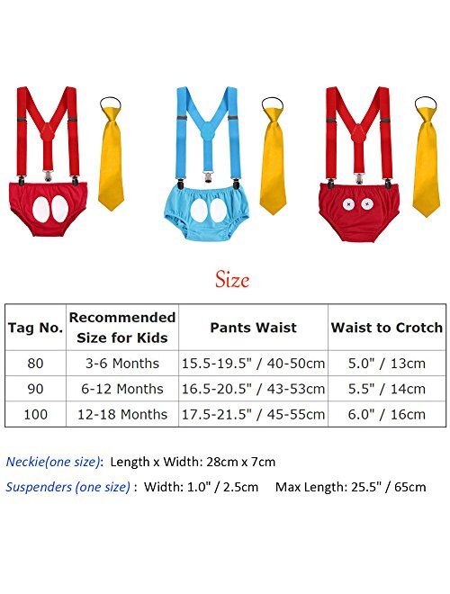 Baby Boys Adjustable Y Back Elastic Clip Suspenders Pre-tied Outfits 1st/2nd/3rd Birthday Cake Smash Bloomers Bowtie set