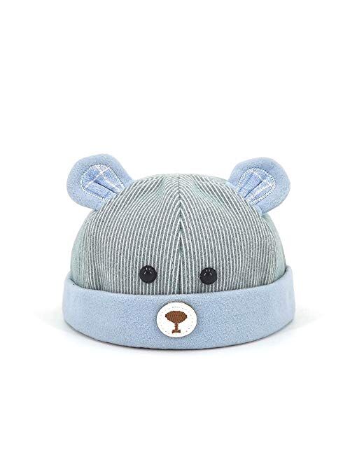 HGDD Autumn and Winter hat Cartoon Bear Children Landlord Personalized Baby Beanie hat (Color : Pink)