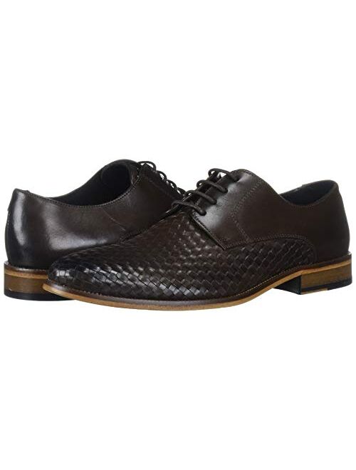 MARC JOSEPH NEW YORK Men's Leather Gold Collection Dress Woven Oxford