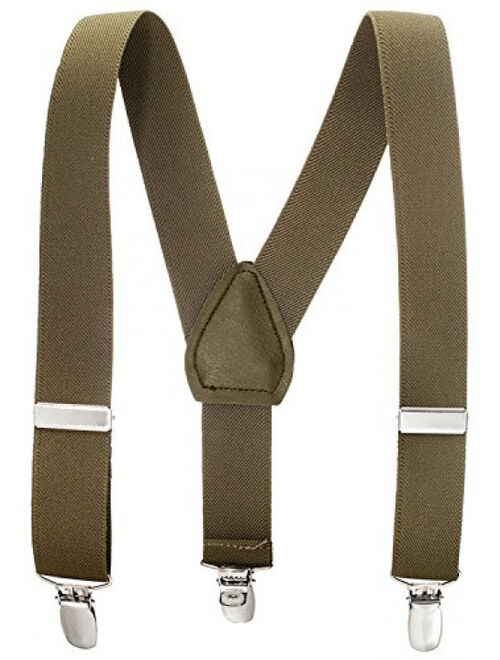 Hold'Em Suspenders for Kids Boys and Baby - Premium 1 Inch Suspender Perfect for Tuxedo - Olive Green (26")