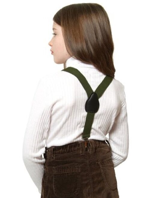 Hold'Em Suspenders for Kids Boys and Baby - Premium 1 Inch Suspender Perfect for Tuxedo - Olive Green (26")