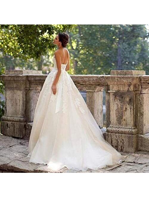 ANTI White Ivory Lace Wedding Dress Strapless Bridal Gown Custom Size