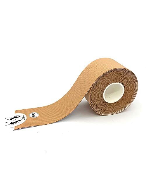 Boob Tape, Breathable Breast Lift Tape Adhesive Bra for A-E Cup Large Breast (Brown)