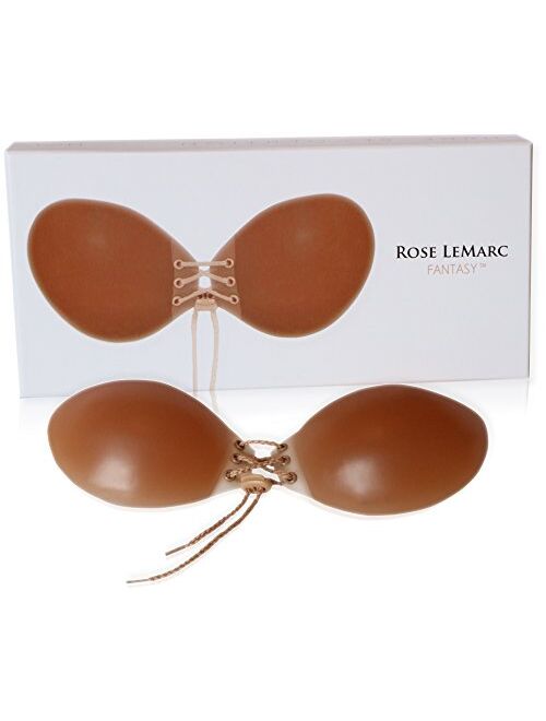 Rose LeMarc Fantasy Strapless Backless Drawstring Push Up Silicone Bra - Nude N02 Medium