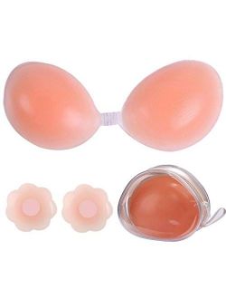 LUCKY CUP Adhesive Bra Strapless Sticky Invisible Push up Silicone Bra Backless Sticky Bras