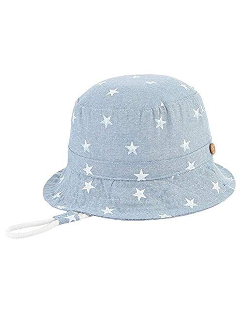 Grtodnz Baby Boys Girls Cotton Sun Hat Beach Hat Summer Outdoor UPF 50+ with Adjustable Chin Strap,A-50cm