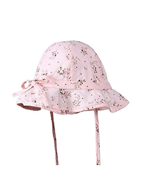 Fashion Infant Children's Breathable Sun Hat Floral Adjustable Pink Styling (Color : Blue, Size : 45)