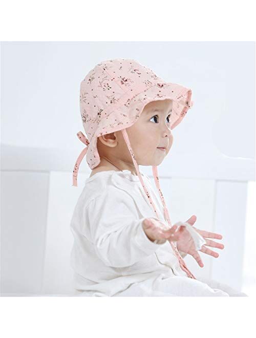 Fashion Infant Children's Breathable Sun Hat Floral Adjustable Pink Styling (Color : Blue, Size : 45)