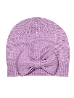 Gia John Cashmere Girl's Cashmere Hat with Handmade Bow Detail