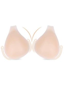 Adhesive Bra Breast Lift-Invisible Nipple Covers Reusable Silicone Sticky Pasties