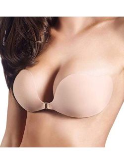 JUST BEHAVIOR Strapless Backless Sticky Invisible Push-up Self Adhesive Bras for Women