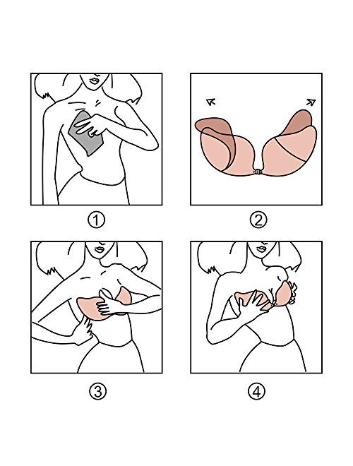 JUST BEHAVIOR Strapless Backless Sticky Invisible Push-up Self Adhesive Bras for Women