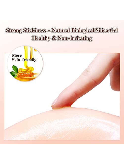 Silicone Adhesive Lift Bra Invisible Stick On Bra Self-Adhesive Backless Strapless Sticky Bra Reusable Breast Lift Up Pasties Nipple Covers for Women Deep V Plunge Dress 
