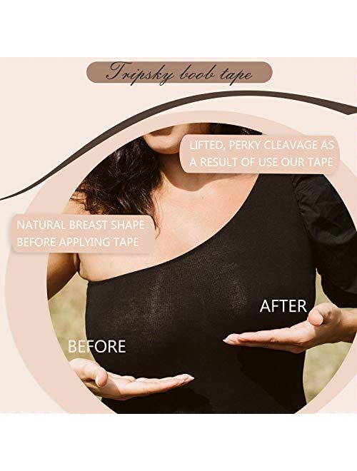 Instant Breast Lift Tape and Nipplecovers Pasties,Chest Support Tape, Adhesive Pushup Tape, Athletic Tape with Invisible Lift Bra,Body Tape