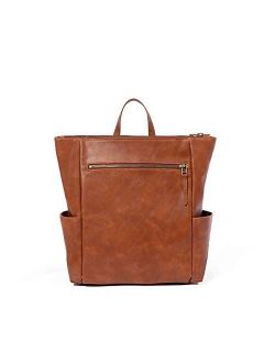 - Mini Minimal Diaper Bag Backpack - Large Internal Storage 9 Pockets Wipeable Vegan Leather