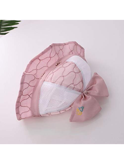 MCJL Thin Summer Hat for Children Cartoon Sweet Princess Hat Girl Baby Bow Net Yarn Hat Suitable for Boys and Girls to Travel and Play